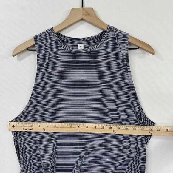 Athleta Tank Top Womens Small Blue Striped Athletic Workout Gym Yoga Run Sporty - Picture 7 of 8